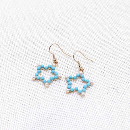 Zinc Alloy Drop Earrings with Plastic Pearl Star fashion jewelry & for woman 40mm Sold By Pair