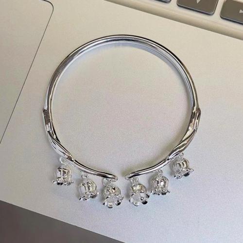 925 Sterling Silver Bangle Bracelet, fashion jewelry & for woman, Inner Diameter:Approx 59x58mm, Sold By PC