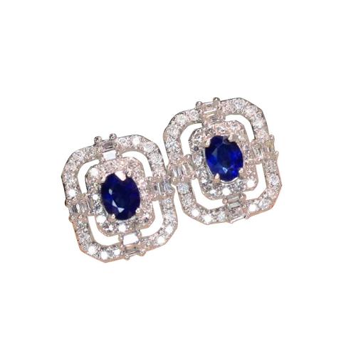 Cubic Zirconia Micro Pave Brass Earring, fashion jewelry & micro pave cubic zirconia & for woman, 12.50x13.50mm, Sold By Pair