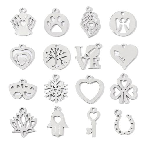 Stainless Steel Pendants, 304 Stainless Steel, DIY & different styles for choice, original color, 20PCs/Bag, Sold By Bag