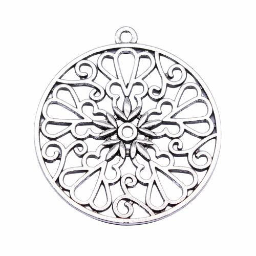 Tibetan Style Hollow Pendants, antique silver color plated, DIY, 39x39mm, Sold By PC