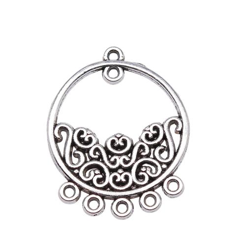 Tibetan Style Connector, antique silver color plated, DIY & 2/5 loop, 35x28mm, Sold By PC