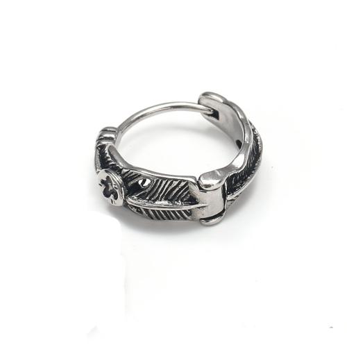 Huggie Orecchino ad anello, 304 acciaio inox, gioielli di moda & unisex, colore originale, 16x17mm, Venduto da PC