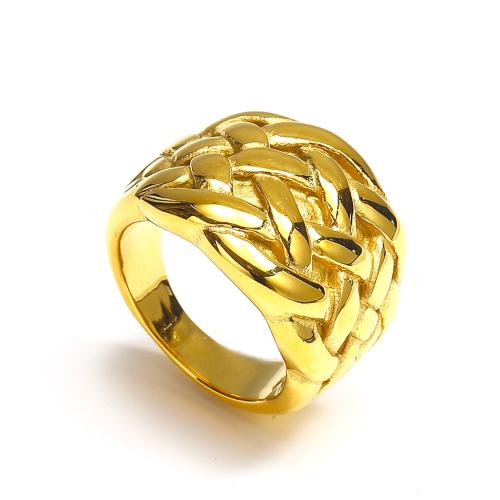 Палец кольцо из нержавеющей стали, Нержавеющая сталь 304, ювелирные изделия моды & разный размер для выбора & Женский, Золотой, продается PC