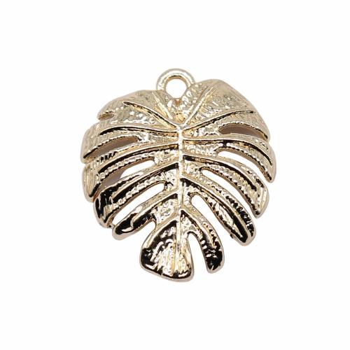 Zinc Alloy Leaf Pendants gold color plated DIY Sold By PC