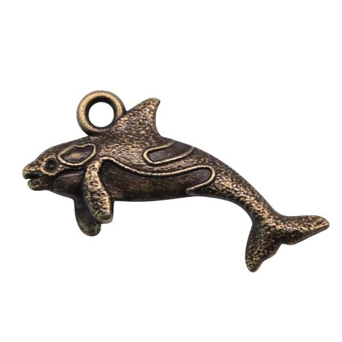 Tibetan Style Animal Pendants, Fish, plated, DIY, more colors for choice, 24x12mm, Sold By PC