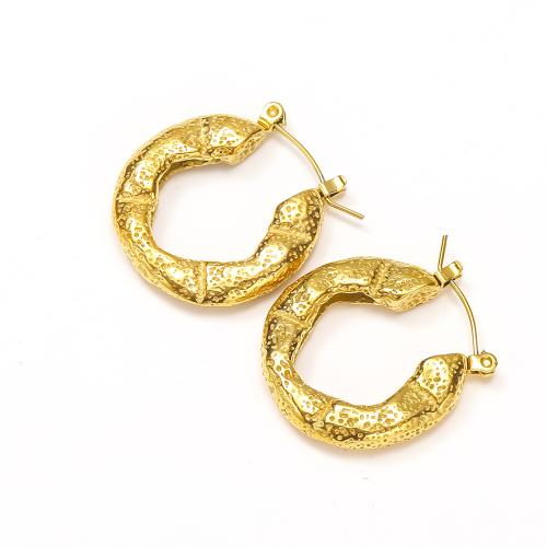 Rostfritt stål spaken bakåt Earring, 304 rostfritt stål, mode smycken & för kvinna, gyllene, 24x26mm, Säljs av Par
