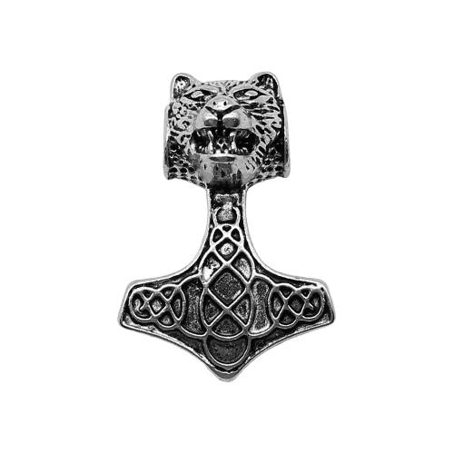 Zinc Alloy Jewelry Beads Wolf antique silver color plated DIY Sold By PC