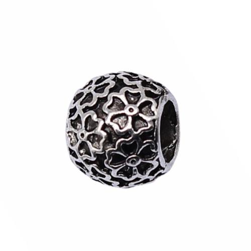 Tibetan Style Large Hole Bead, antique silver color plated, DIY, 10x8mm, Sold By PC