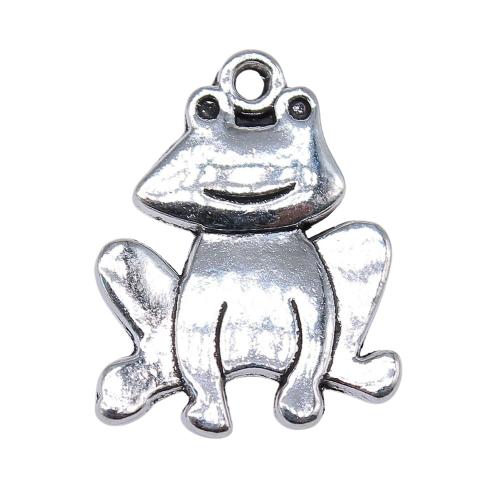 Zink Alloy Animal Hängen, Frog, antik silver pläterad, DIY, 24x18mm, Säljs av PC