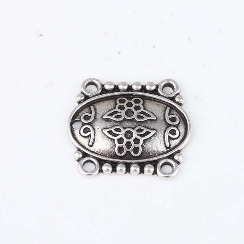 Brass Jewelry Connector, silver color plated, DIY & 2/2 loop, nickel, lead & cadmium free, 29.90x26.40x4.10mm, Sold By PC