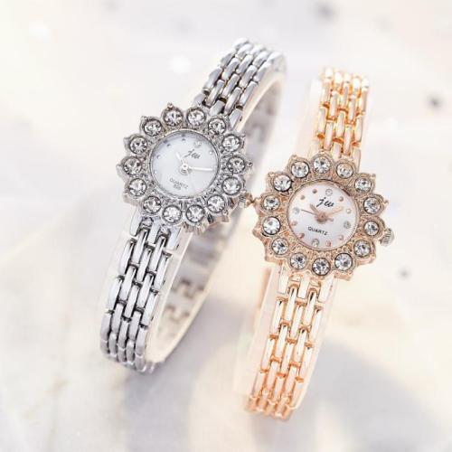 Women Wrist Watch, 304 Stainless Steel, with Crystal & Tibetan Style, Chinese movement & for woman & waterproof & with rhinestone, more colors for choice, Dial straight size: diameter about 2.4cm, thickness: about 0.6cm; Band width: about 0.8cm., Length:Approx 18 cm, Sold By PC