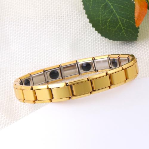 Stainless Steel Jewelry Bracelet 304 Stainless Steel plated fashion jewelry & for man & with rhinestone Sold By PC