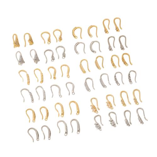 Brass Hook Earwire, real gold plated, DIY & different styles for choice & micro pave cubic zirconia, more colors for choice, Sold By Pair