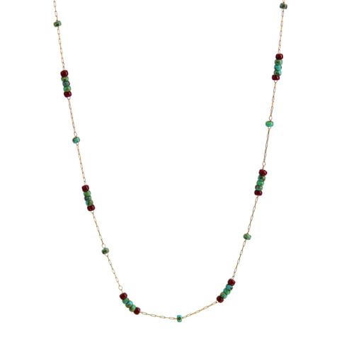 Титановые стали ожерелье, титан, с Стеклянный, с 5cm наполнитель цепи, Связанный вручную, Женский, Золотой, длина:40 см, продается PC