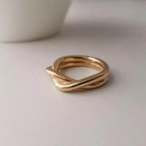 Палец кольцо из нержавеющей стали, Нержавеющая сталь 304, разный размер для выбора & Женский, Золотой, продается PC