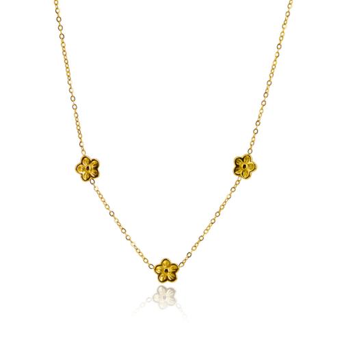 Titanstahl Halskette, mit Verlängerungskettchen von 5cm, plattiert, für Frau, goldfarben, Länge:40 cm, verkauft von PC