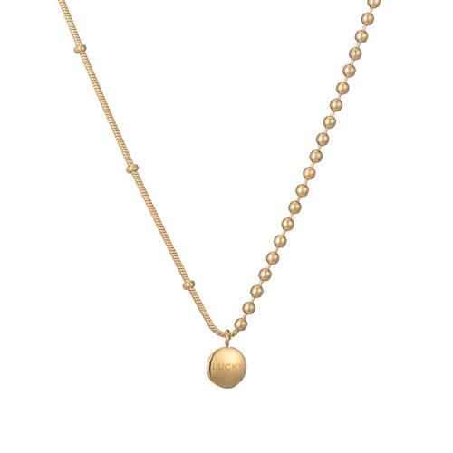 Collar de Acero Titanio, Partículas de acero, con 4cm extender cadena, chapado, para mujer, dorado, longitud:32 cm, Vendido por UD