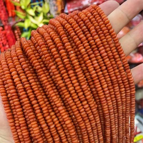 Natural Coral Beads Abacus reddish orange Approx 0.5mm Approx Sold Per Approx 13 Inch Strand