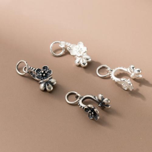 925 Sterling Silver Pendant Bail, Flower, vintage & DIY, more colors for choice, 7.50x6x12mm, Sold By PC
