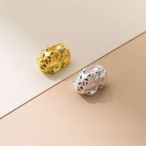 Perles d'espacement Bijoux, argent sterling 925, bête sauvage Fabuleuse, DIY, plus de couleurs à choisir, 14x9x9.50mm, Trou:Environ 3mm, Vendu par PC