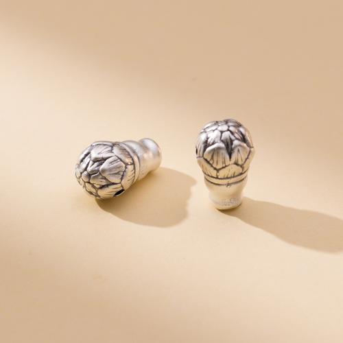 Perles d'espacement Bijoux, Argent sterling 925, fleur, Vintage & DIY, 10x16.50mm, Trou:Environ 2mm, Vendu par PC