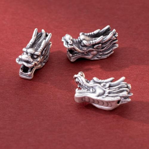Perles d'espacement Bijoux, Argent sterling 925, dragon, Vintage & DIY, 26x10x14mm, Trou:Environ 3.8mm, Vendu par PC