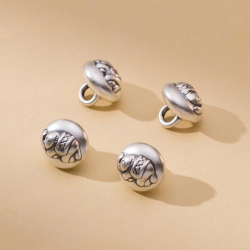 925 Sterling Silver Shank Button, Elephant, vintage & DIY, 11x10x10.50mm, Hole:Approx 2.7mm, Sold By PC
