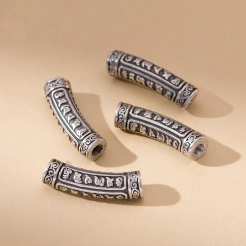 925 Sterling Silver Curved Tube Beads, vintage & DIY, 23x6mm, Hole:Approx 2.8mm, Sold By PC