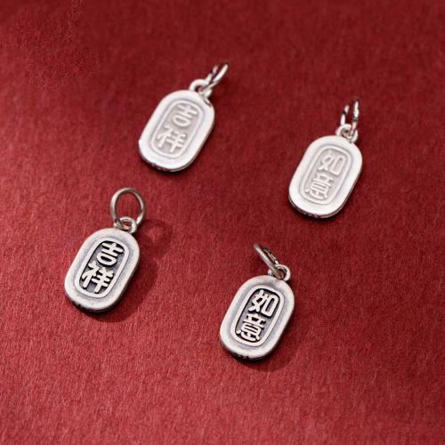 925 Sterling Silver Pendant Geometrical Pattern DIY & with letter pattern Sold By PC
