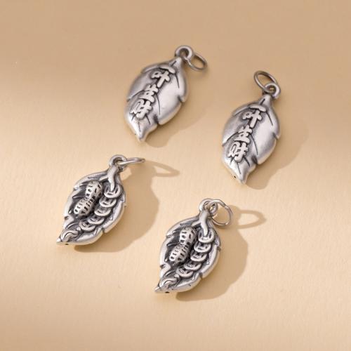 925 Sterling Silver Pendant, Leaf, vintage & DIY, 24x12x4.50mm, Sold By PC
