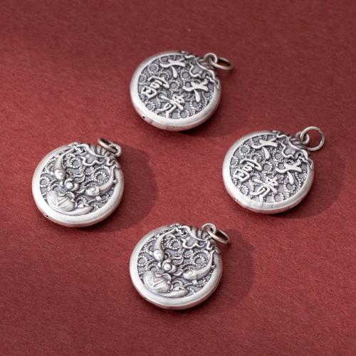 925 Sterling Silver Pendant, Flat Round, vintage & DIY, 21x6mm, Sold By PC