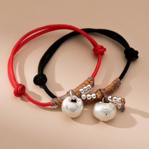 925 Sterling Silver Bracelet with Polyester Cord Longevity Lock vintage & for woman Length Approx 4.7-9 Inch Sold By PC