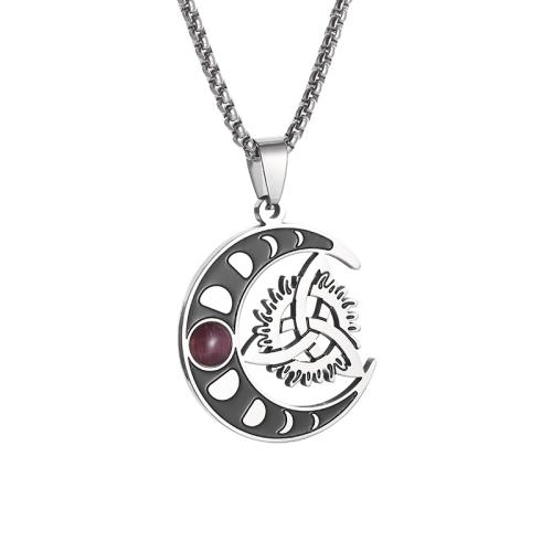 Nerezová ocel šperky náhrdelník, 304 Stainless Steel, módní šperky & pro ženy, Původní barva, Délka Cca 60 cm, Prodáno By PC