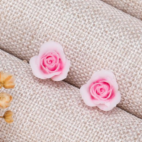 Resin Earring Rose fashion jewelry & for woman pink Sold By Pair