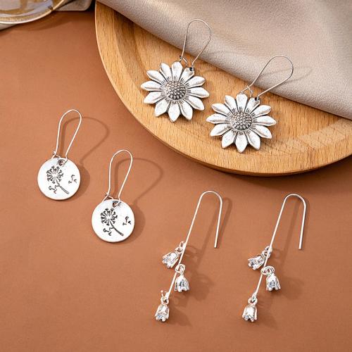 Tibetan Style Drop Earrings, fashion jewelry & different styles for choice & for woman, silver color, Sold By Pair