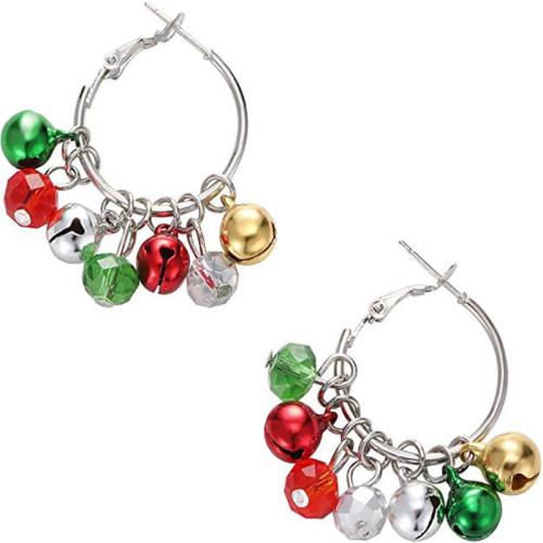 Zinklegierung Ohrringe, Weihnachts-Design & Modeschmuck & für Frau, Silberfarbe, verkauft von Paar