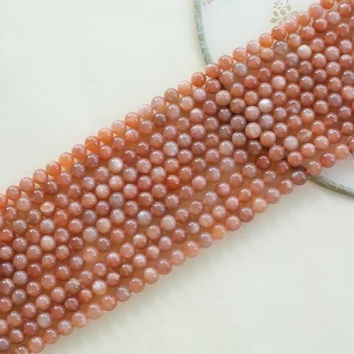 Natural Moonstone Beads, Orange Moonstone, Round, DIY & different size for choice, Sold By Strand