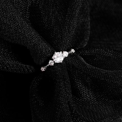 Kubisk Circonia Micro bane messing Ring, mode smykker & Micro Pave cubic zirconia & for kvinde, Størrelse:7, Solgt af PC