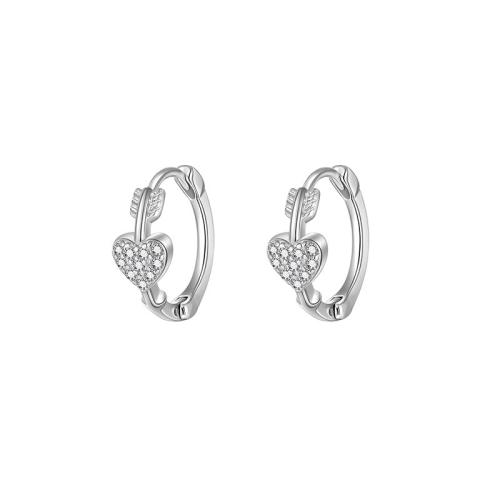 Cubic Zirconia micro pavimenta Sterling Silver Earring, 925 sterline d'argento, gioielli di moda & stili diversi per la scelta & Micro spianare cubic zirconia & per la donna, Venduto da coppia
