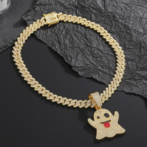 Tibetan Style Jewelry Necklace, Ghost, fashion jewelry & Unisex & different styles for choice & with rhinestone, Sold By PC