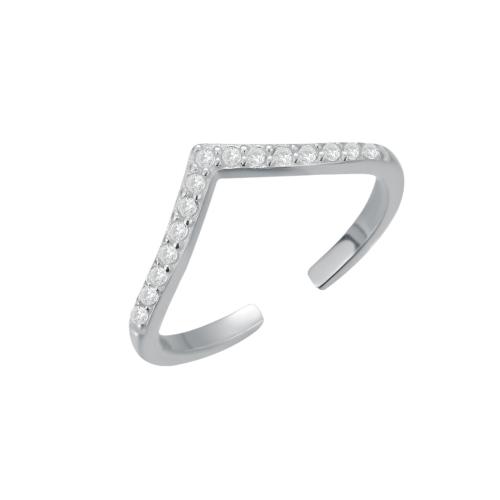 925 Sterling Silver Toe Ring, fashion jewelry & micro pave cubic zirconia & for woman, Sold By PC