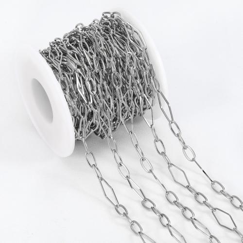 Rozsdamentes acélból készült ékszerek Chain, 304 rozsdamentes acél, DIY, több színt a választás, 1m/Bag, Által értékesített Bag