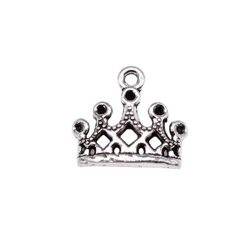 Tibetan Style Crown Pendants, antique silver color plated, DIY, 13x11mm, Sold By PC