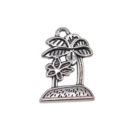Tibetan Style Pendants, Palm Tree, plated, DIY, more colors for choice, 23x16mm, Sold By PC