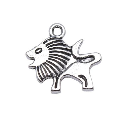 Zinc Alloy Animal Pendants Lion antique silver color plated DIY Sold By PC