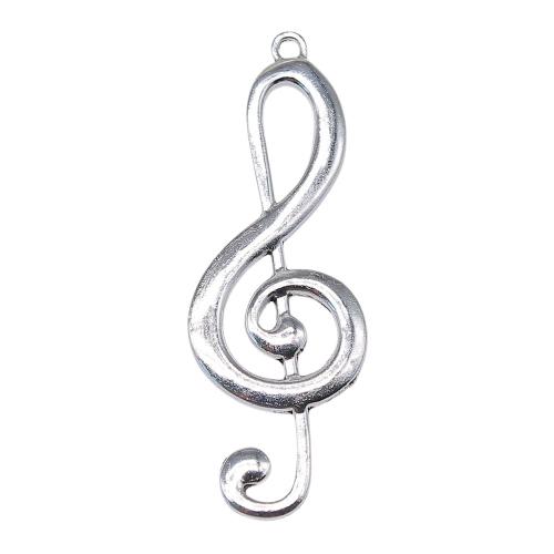 Tibetan Style Pendants, Music Note, antique silver color plated, DIY, 61x22mm, Sold By PC