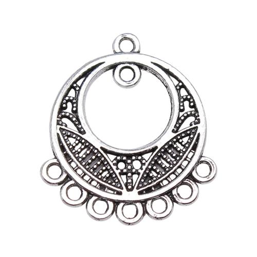 Tibetan Style Connector, antique silver color plated, 2/7loop & DIY, 26x23mm, Sold By PC