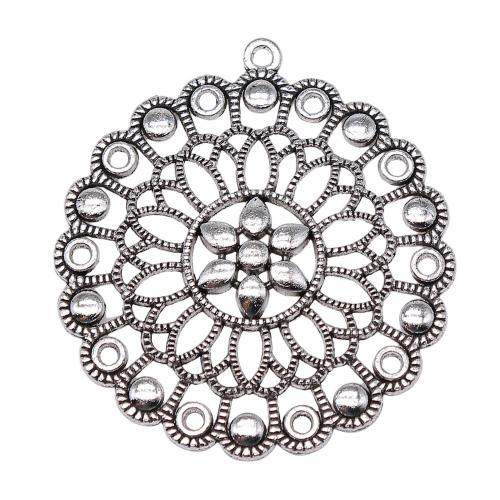 Tibetan Style Pendants, Flower, antique silver color plated, DIY, 57x53mm, Sold By PC