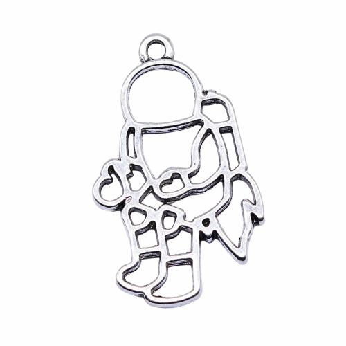 Tibetan Style Hollow Pendants, Astronaut, antique silver color plated, DIY, 30x18mm, Sold By PC